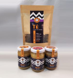 3 Miel Nativas  de 180 grs. + 100 grs. Té con sabor