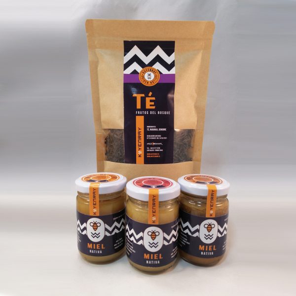 3 Miel Nativas  de 180 grs. + 100 grs. Té con sabor