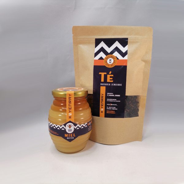Envase panal de 500 hrs. De Miel Nativa.+ 50 grs de Té