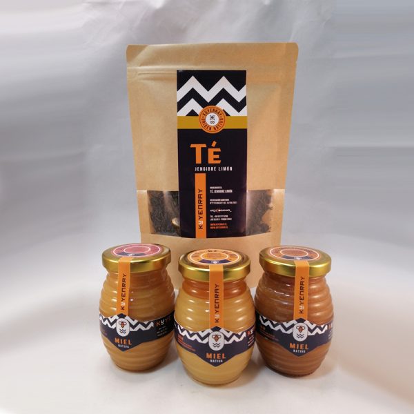 Envase panal de 250 hrs. De Miel Nativa.+ 50 grs de Té